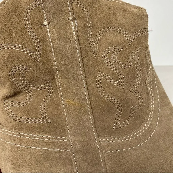 New! Dolce Vita Solow Tan Suede Western Bootie 7 - Picture 9 of 15